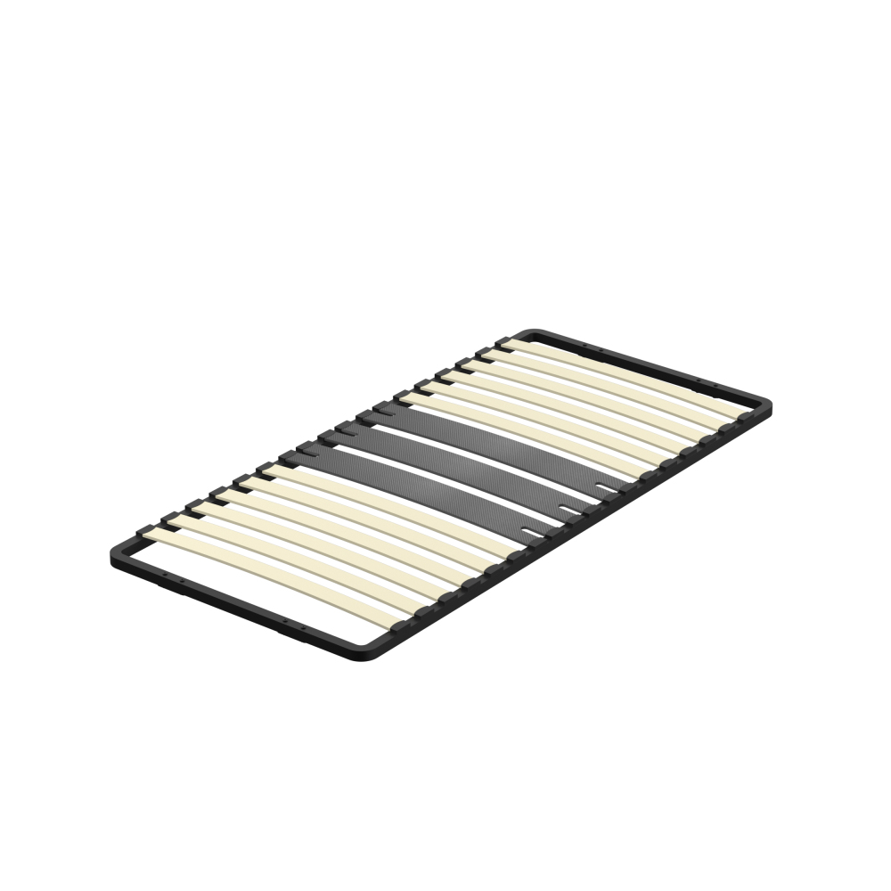 DEWINNER Poplar Slatted Bed Base | Black Reinforced Frame, Tool-Free Assembly, Boxspring Compatible