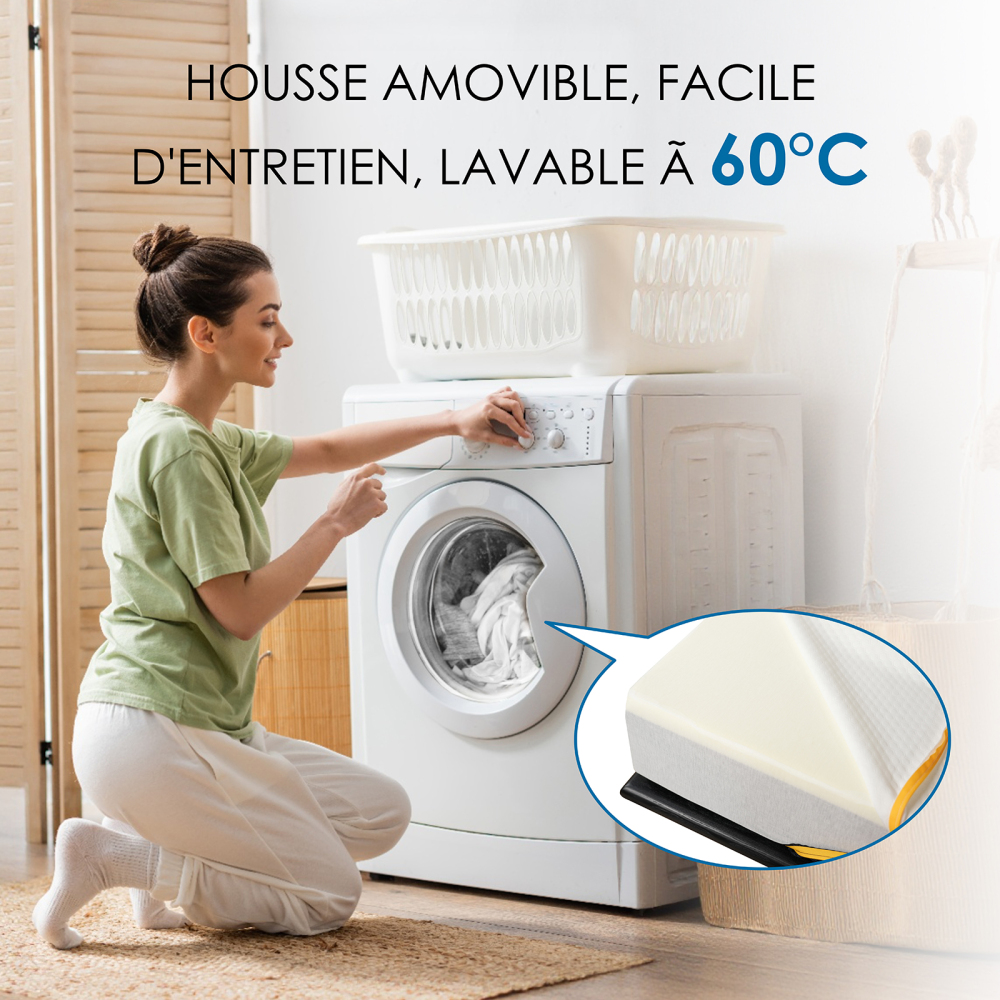 DEWINNER Matelas Épaisseur 17 cm, Mousse A Mémoire + Mousse de Charbon de Bambou, Soutien Haute Resilience, Respirant, Hypoallergénique, avec Housse Amovible et Lavable