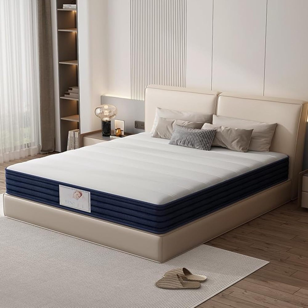 DEWINNER Matelas en Mousse et Ressorts d'épaisseur,7 Zones de Confort, résistant et Durable, Support à Haute résilience, Respirant