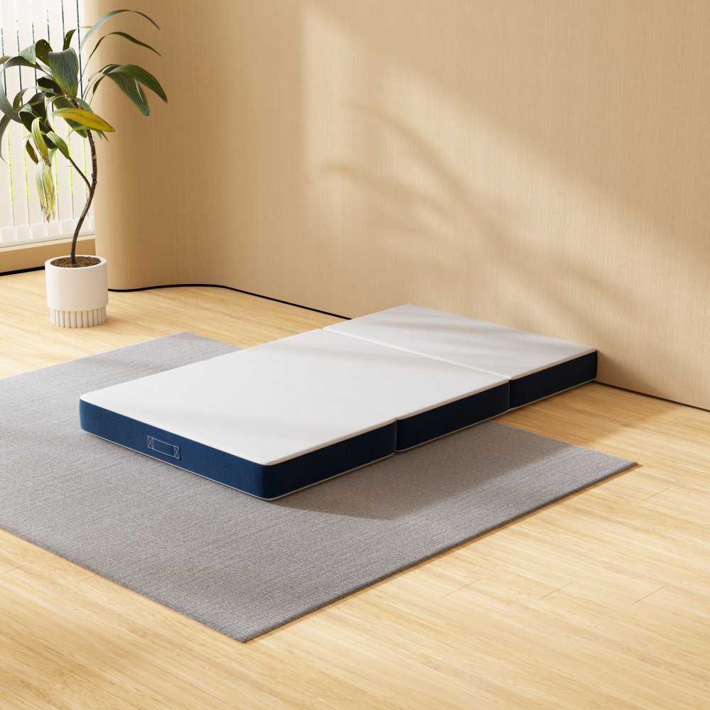 DEWINNER Triple Folding Mattress, Versatile Guest Mattress, 15cm Thick Foam, Removable and Machine-Washable Cover, Carrying Handle for Easy Transport