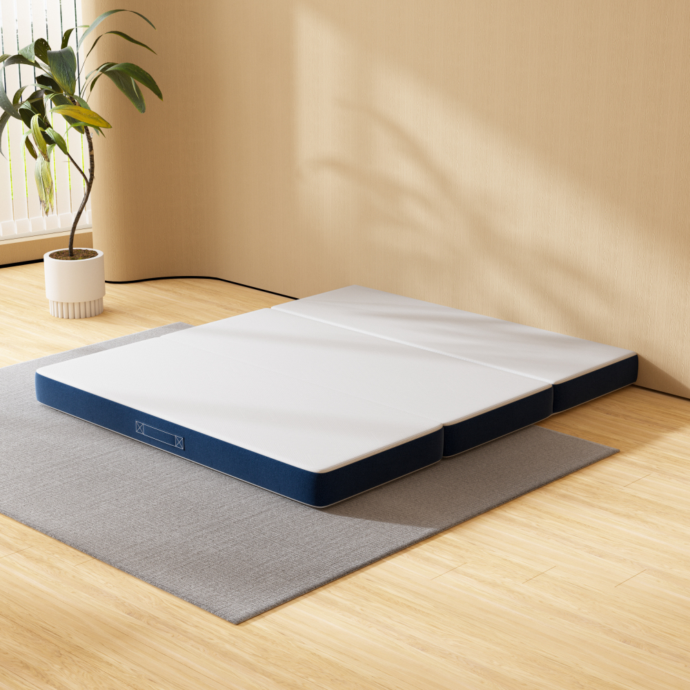 DEWINNER Triple Folding Mattress, Versatile Guest Mattress, 15cm Thick Foam, Removable and Machine-Washable Cover, Carrying Handle for Easy Transport