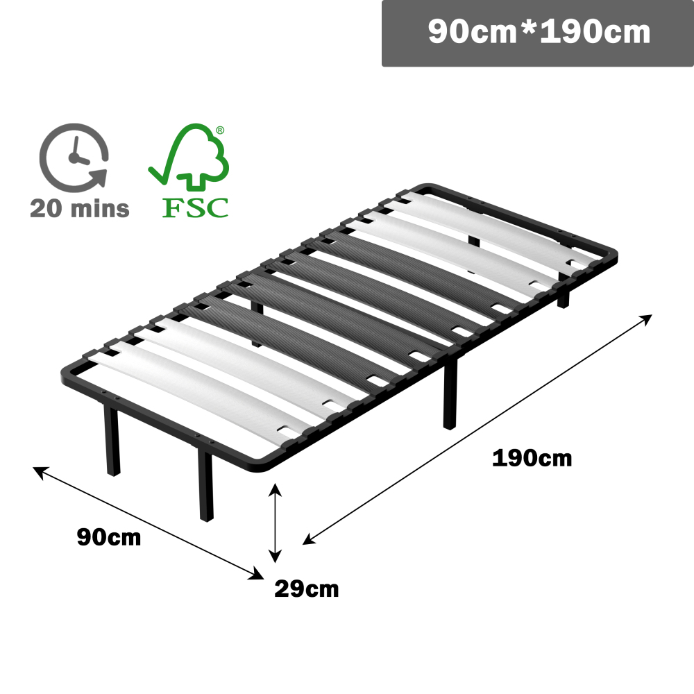 DEWINNER - Bed base | Slatted bed base for adults | Optimal stability | Ergonomic |  Wide slats 150 mm