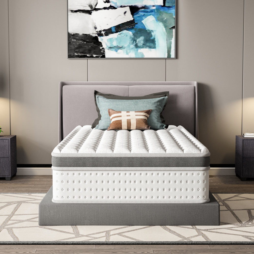 DEWINNER Matelas Épaisseur 25 cm blanc | Hybride Mousse & Ressorts Ensachés | Memoire de Forme | Isolation des Mouvements | 7 Zones de Confort | Durable & Respirant | Moyen-Ferme | Certifié Oeko-TEX