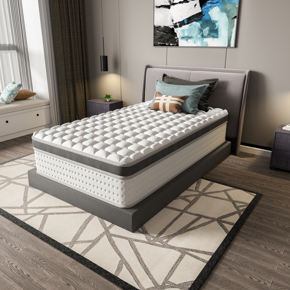 DEWINNER Matelas Épaisseur 25 cm blanc | Hybride Mousse & Ressorts Ensachés | Memoire de Forme | Isolation des Mouvements | 7 Zones de Confort | Durable & Respirant | Moyen-Ferme | Certifié Oeko-TEX
