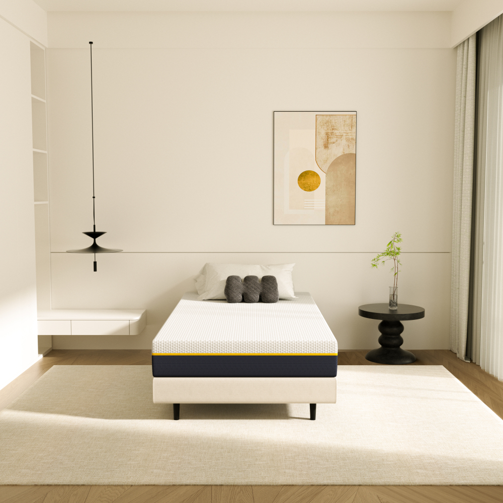DEWINNER Matelas Épaisseur 17 cm, Mousse A Mémoire + Mousse de Charbon de Bambou, Soutien Haute Resilience, Respirant, Hypoallergénique, avec Housse Amovible et Lavable
