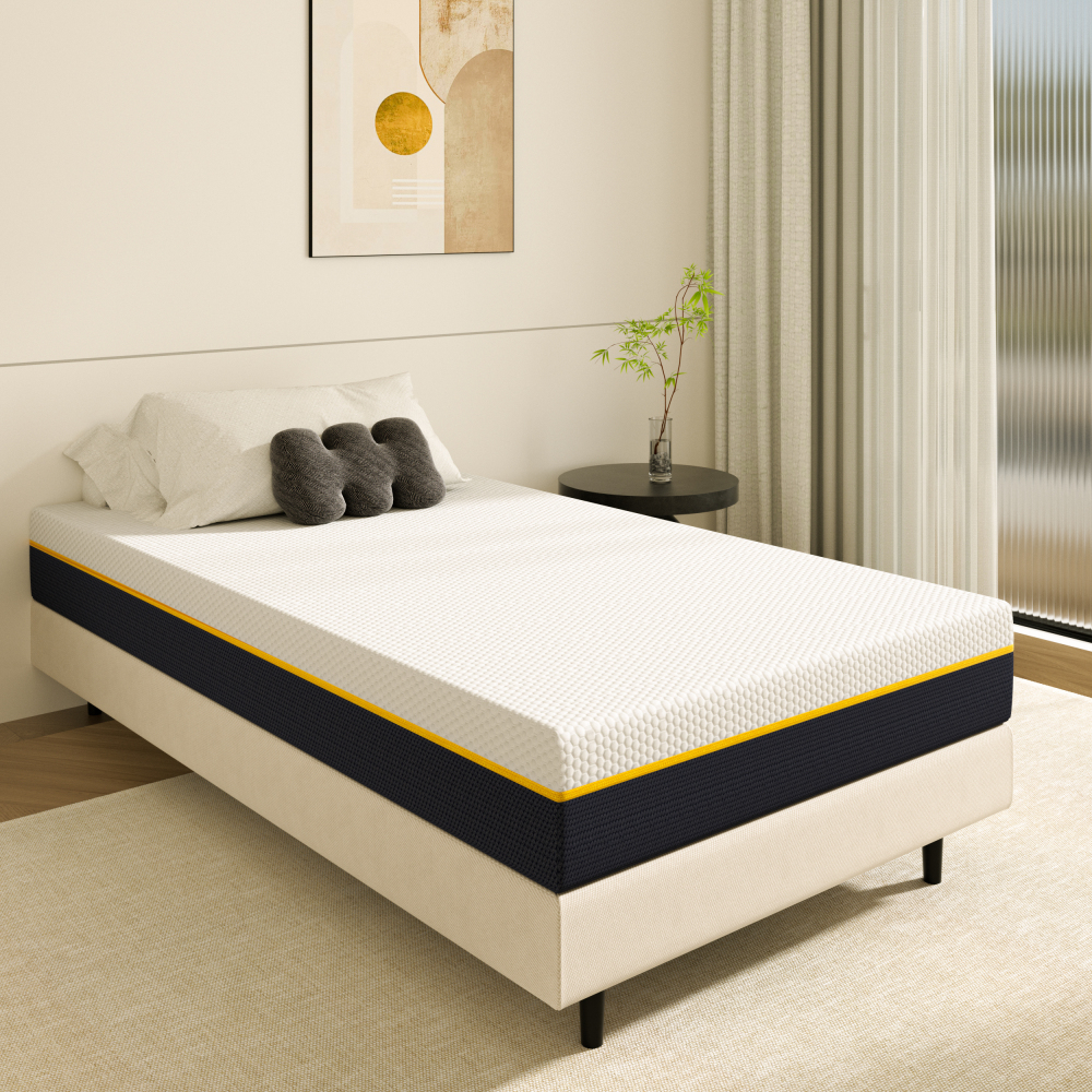 DEWINNER Matelas Épaisseur 17 cm, Mousse A Mémoire + Mousse de Charbon de Bambou, Soutien Haute Resilience, Respirant, Hypoallergénique, avec Housse Amovible et Lavable