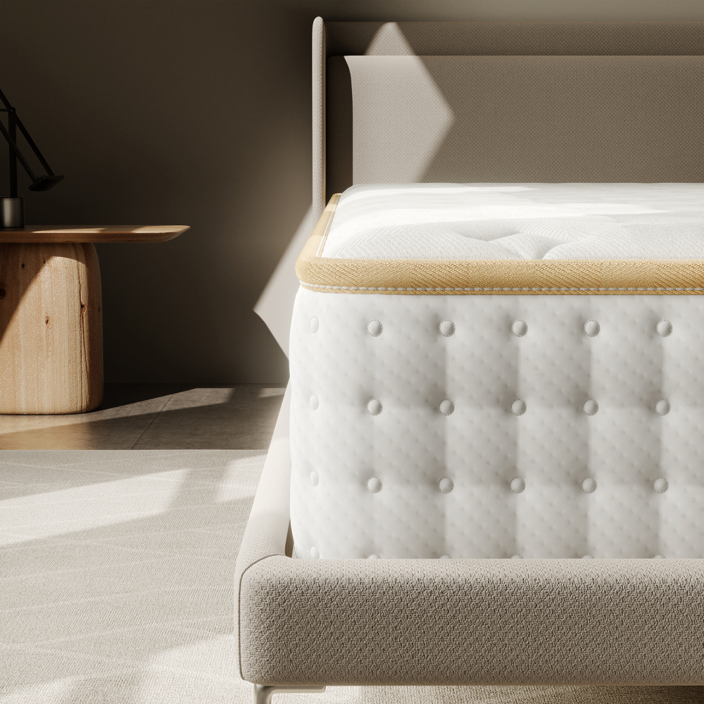 Matelas Mousse 18 cm et Mousse A Mémoire Matelas,Parfait Soutien Haute Resilience Ultra Respirante, Réversible à Deux Faces