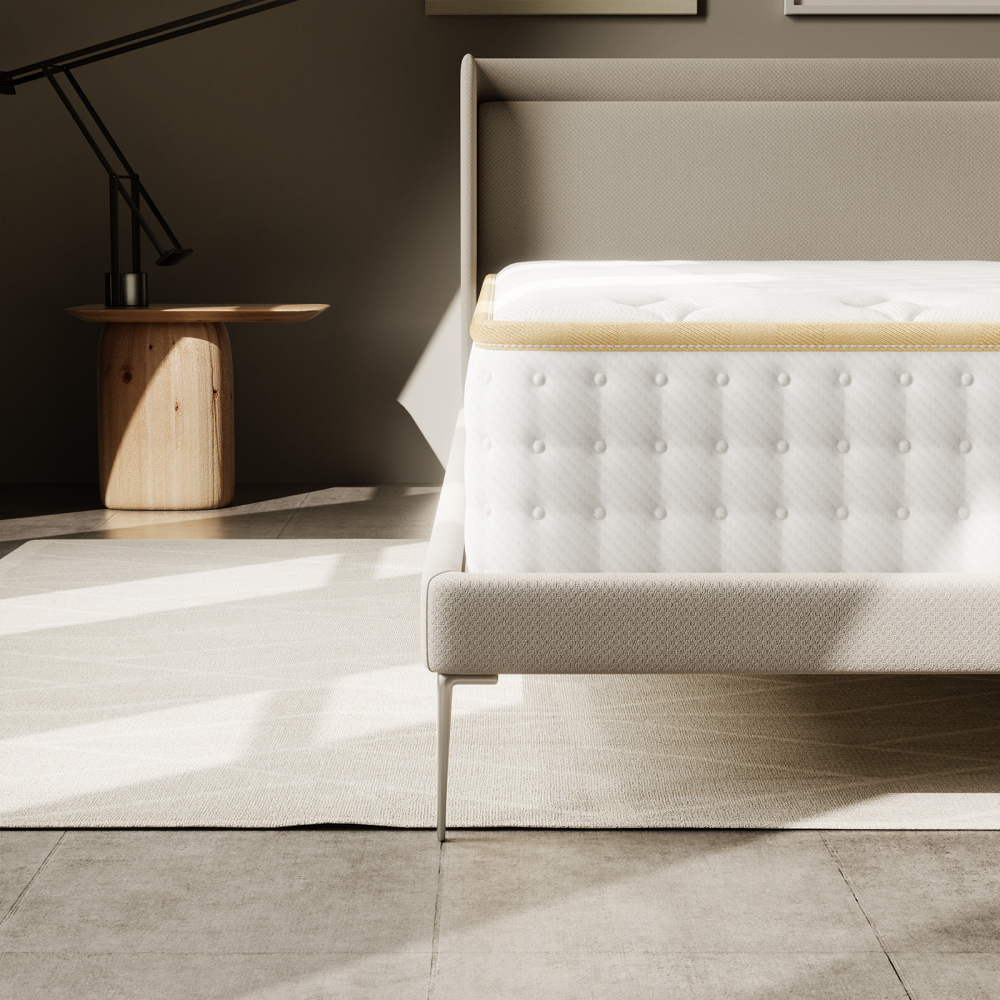 Matelas Mousse 18 cm et Mousse A Mémoire Matelas,Parfait Soutien Haute Resilience Ultra Respirante, Réversible à Deux Faces