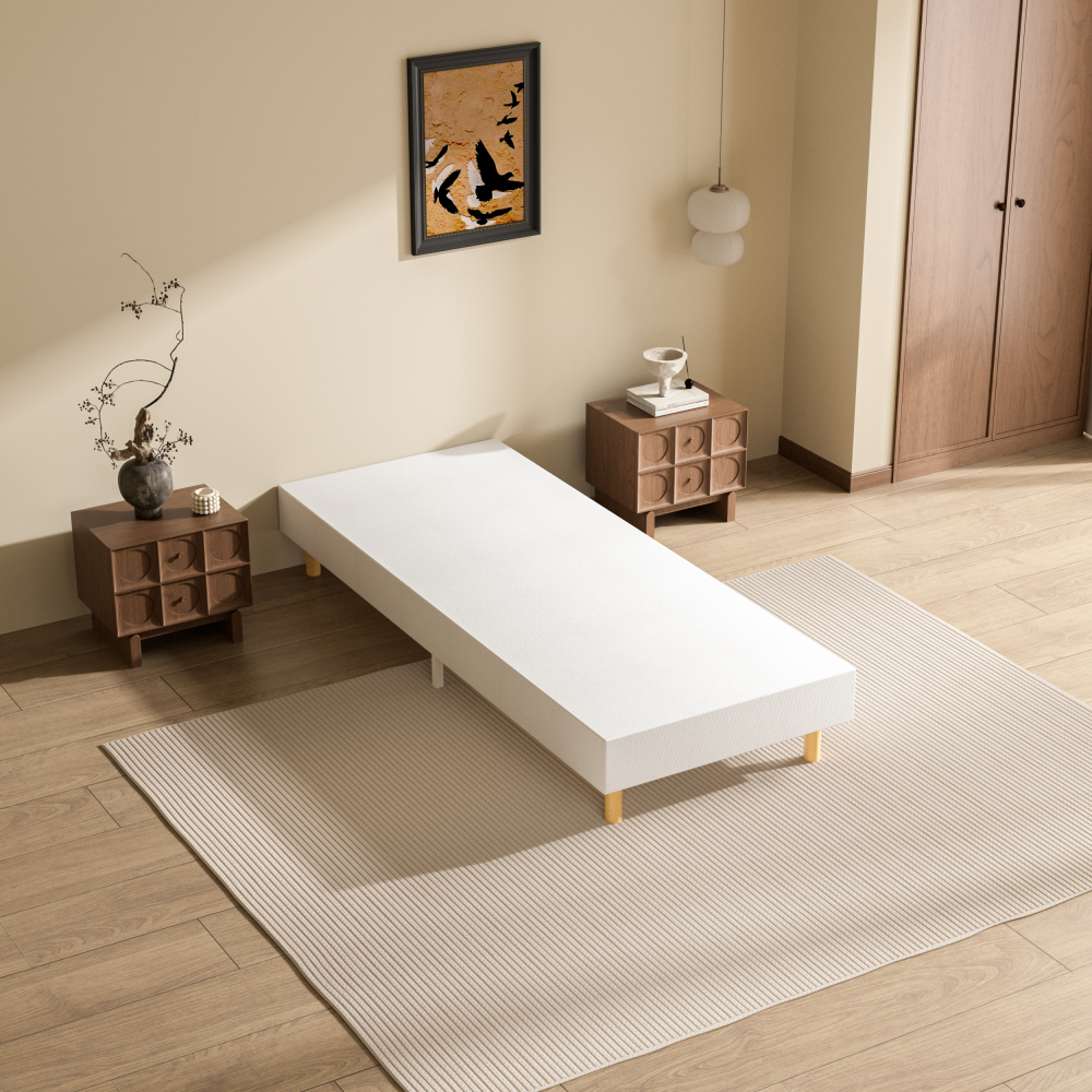 DEWINNER Sommier Tapissier Sommier Lit Simple 6 Pieds Surmatelas en Mousse Haute Densité Hauteur avec Pieds 29 CM