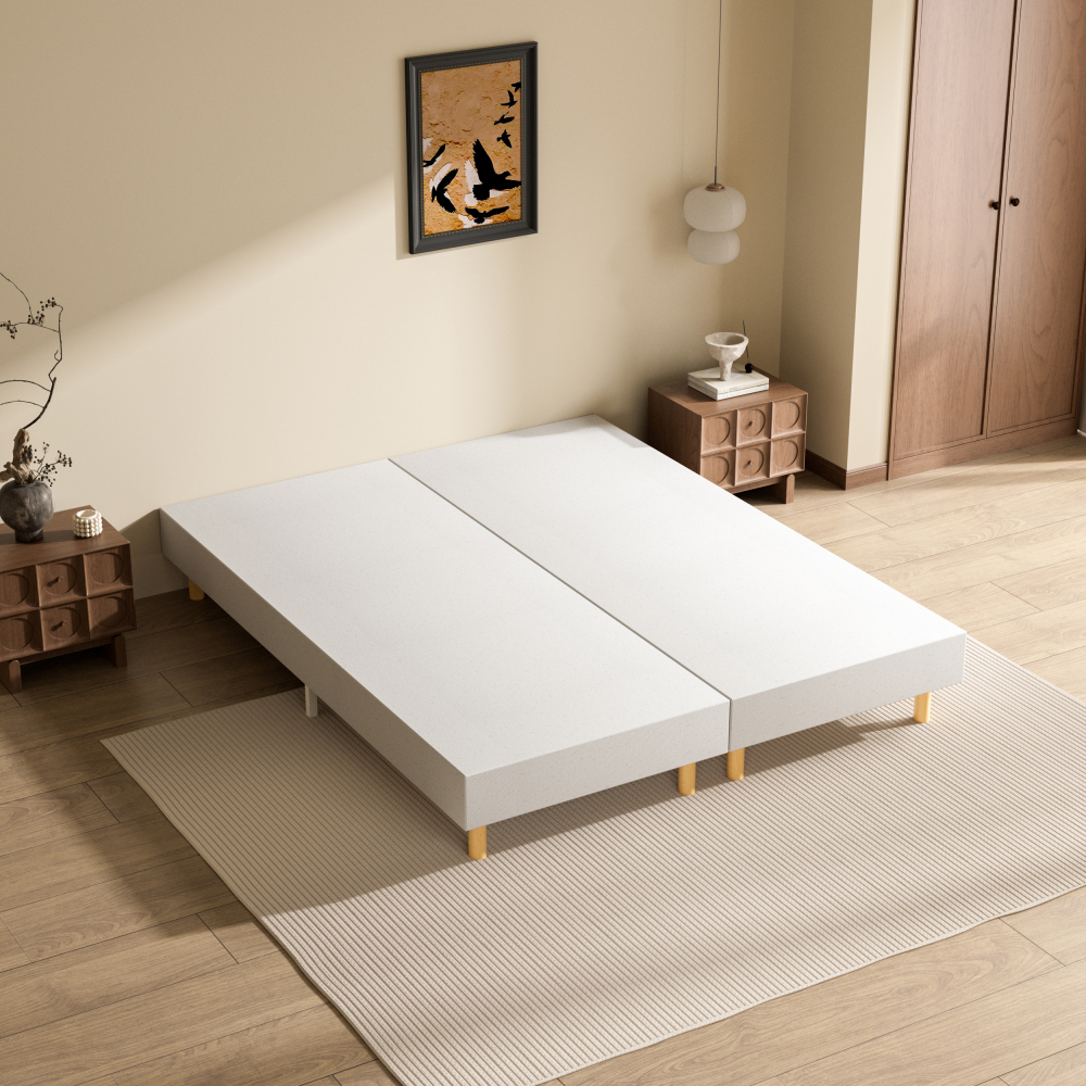 DEWINNER Sommier Tapissier Sommier Lit Simple 6 Pieds Surmatelas en Mousse Haute Densité Hauteur avec Pieds 29 CM