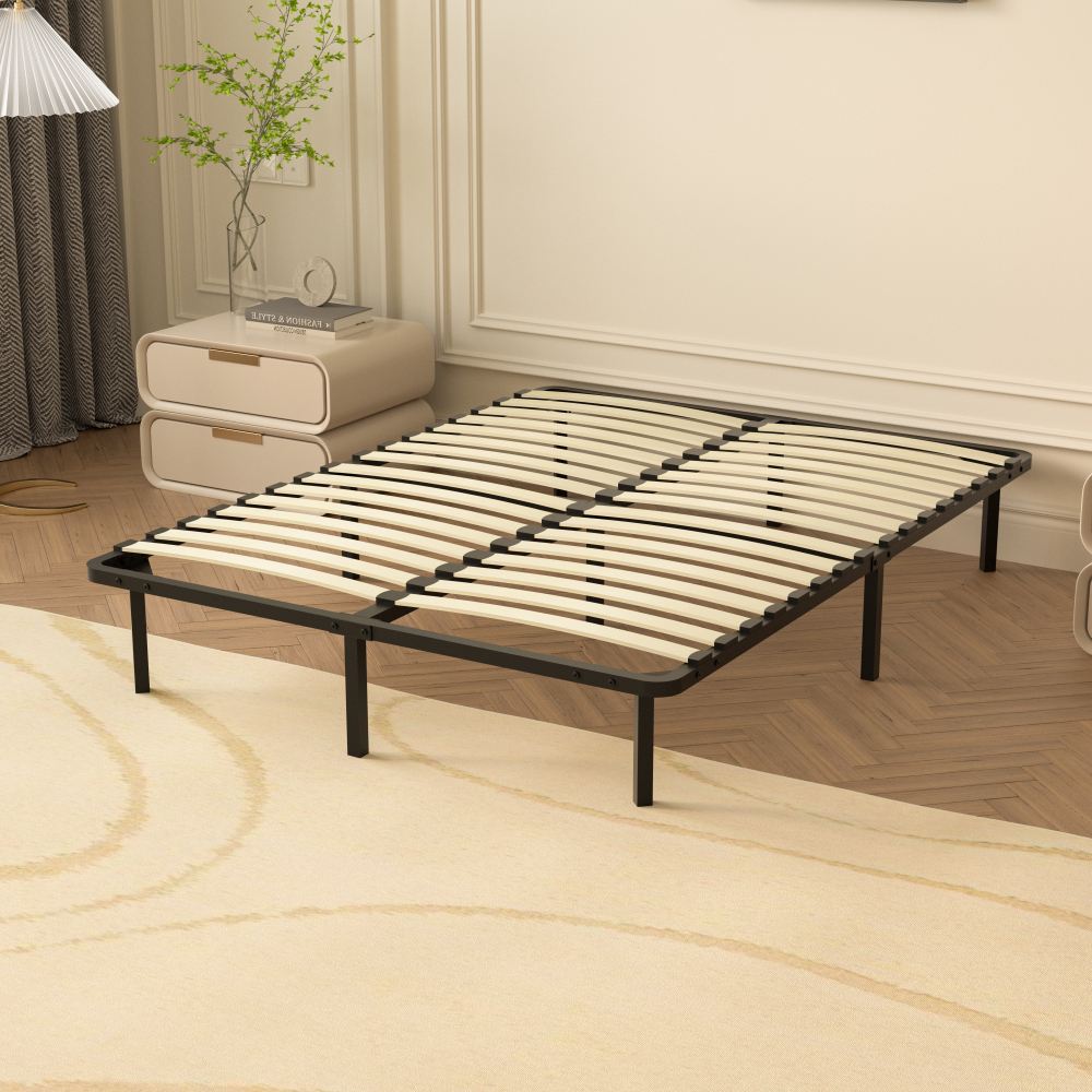 DEWINNER Slatted Bed Base | Double Bed Frame , 2 Sets of 18 Slats, 29cm Frame Height, Quick & Easy Assembly