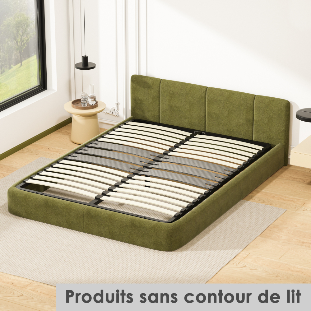 DEWINNER Poplar Slatted Bed Base | Black Reinforced Frame, Tool-Free Assembly, Boxspring Compatible