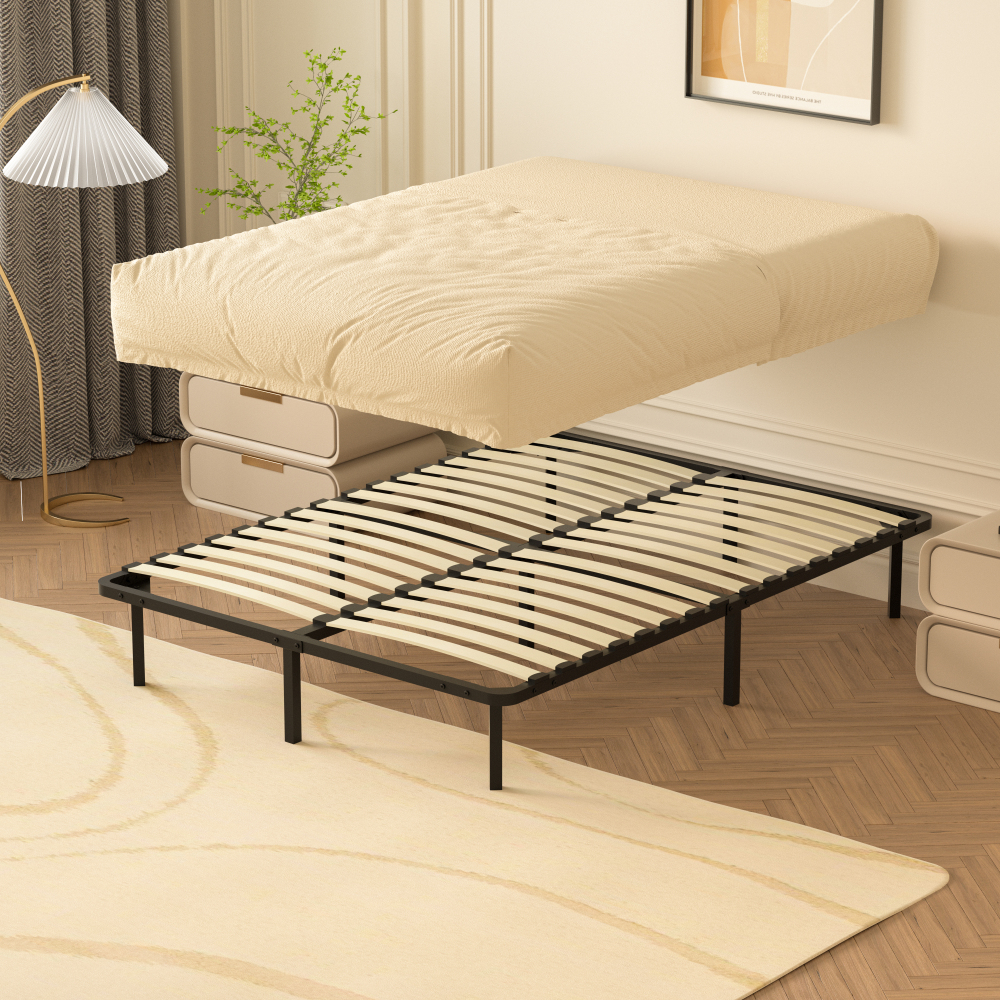 DEWINNER Slatted Bed Base | Double Bed Frame , 2 Sets of 18 Slats, 29cm Frame Height, Quick & Easy Assembly