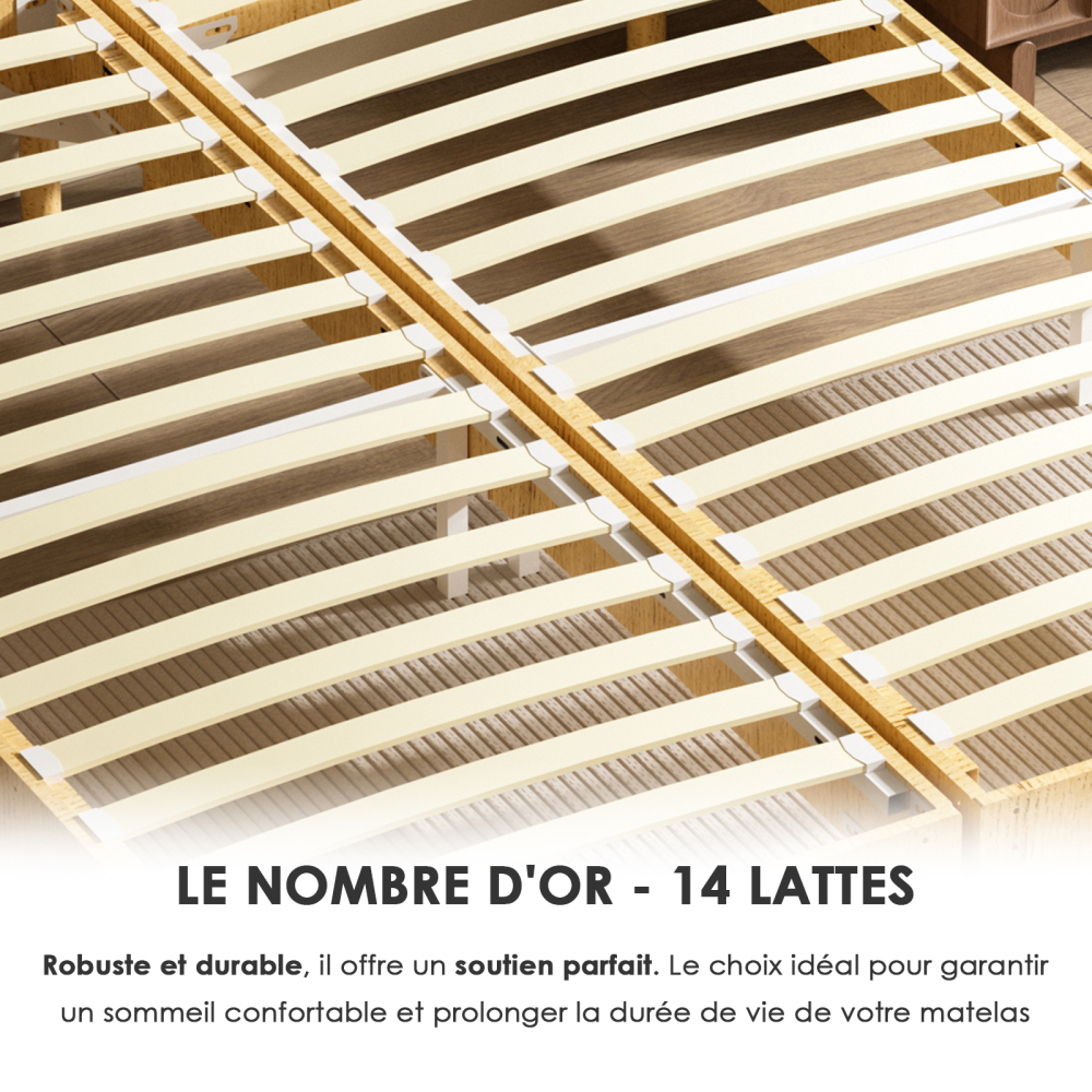DEWINNER Sommier Tapissier Sommier Lit Simple 6 Pieds Surmatelas en Mousse Haute Densité Hauteur avec Pieds 29 CM