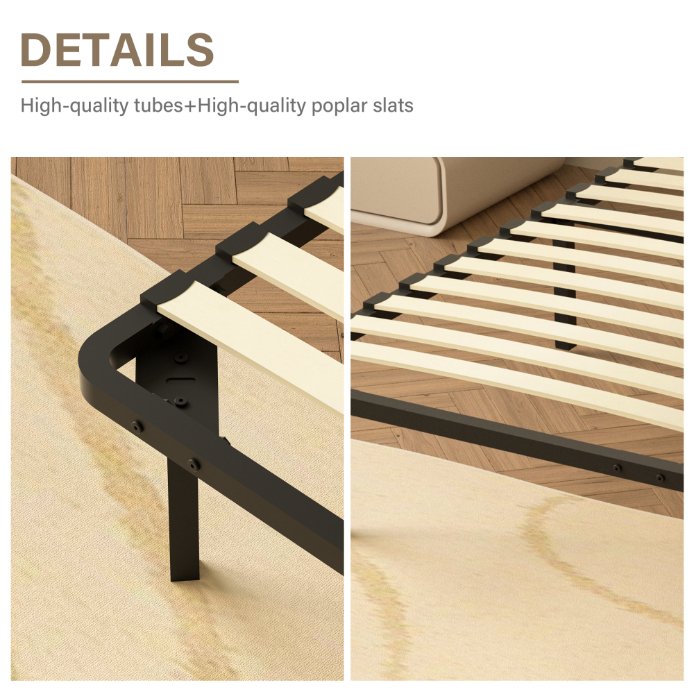DEWINNER Slatted Bed Base | Double Bed Frame , 2 Sets of 18 Slats, 29cm Frame Height, Quick & Easy Assembly
