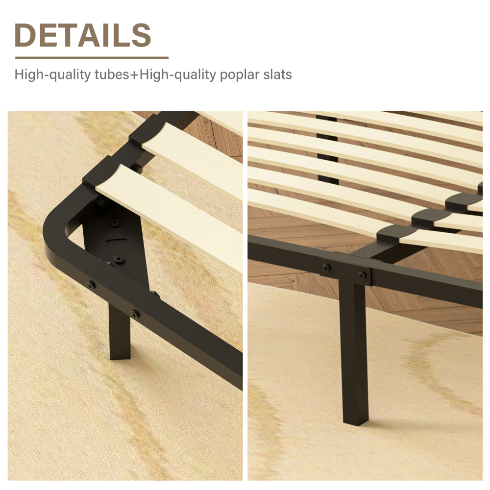 DEWINNER Slatted Bed Base | Double Bed Frame , 2 Sets of 18 Slats, 29cm Frame Height, Quick & Easy Assembly