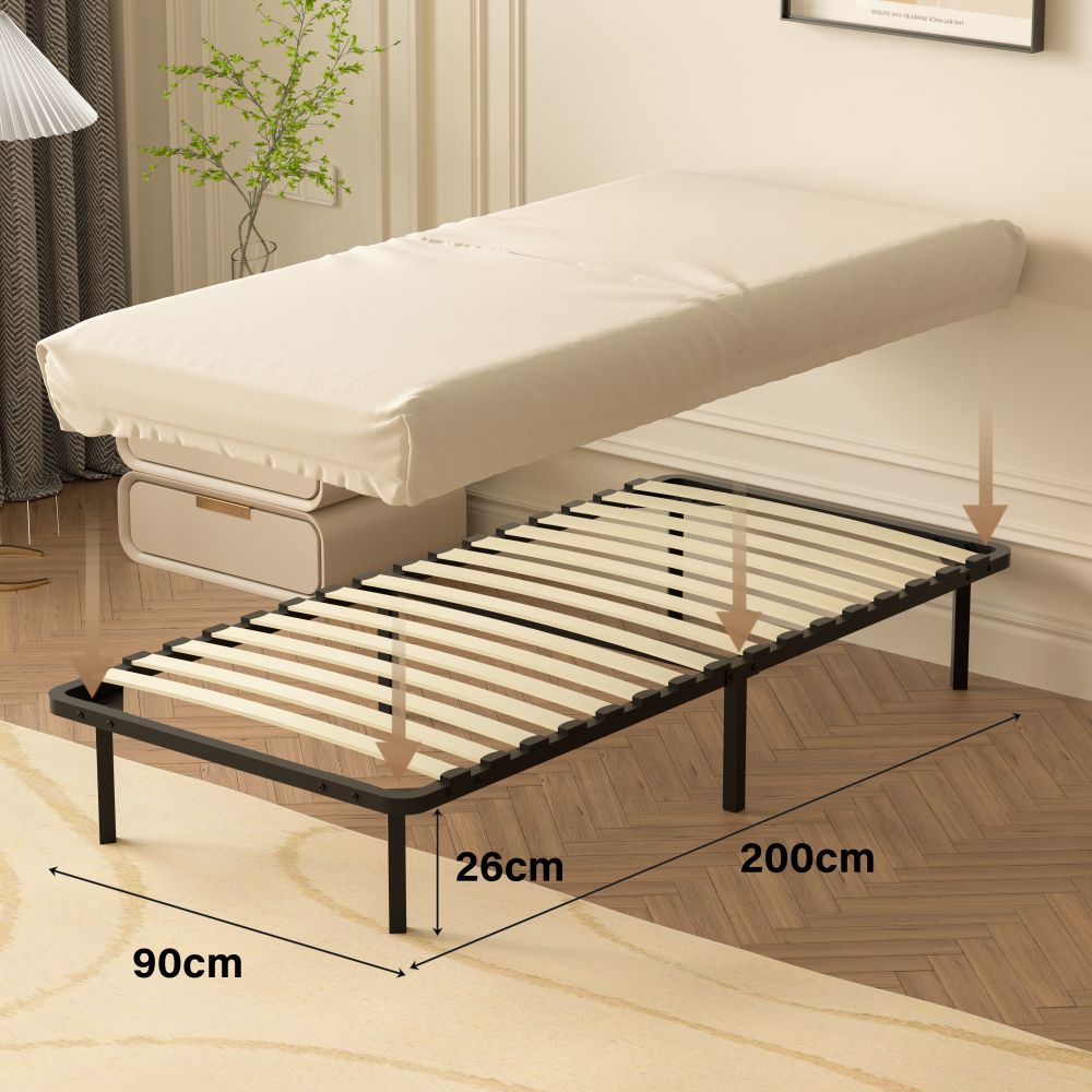 DEWINNER Slatted Bed Base | Double Bed Frame , 2 Sets of 18 Slats, 29cm Frame Height, Quick & Easy Assembly