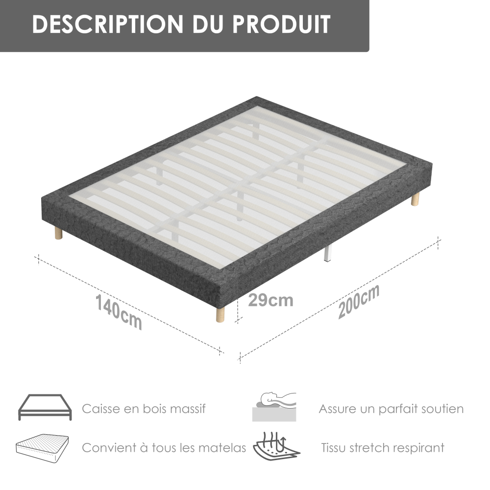 DEWINNER Single Slatted Bed Base,14 Slats, 29cm Height for Adults & Students