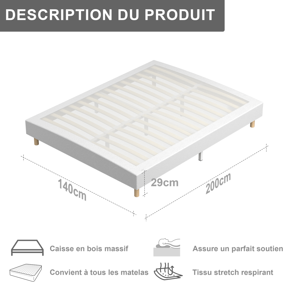 DEWINNER Single Slatted Bed Base,14 Slats, 29cm Height for Adults & Students