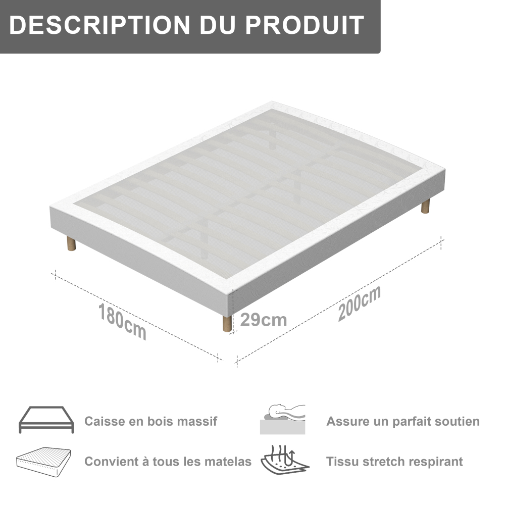 DEWINNER Single Slatted Bed Base,14 Slats, 29cm Height for Adults & Students