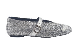 Silver Hollow Woven Mary Jane Flats,MY SHOP,Silver Hollow Woven Mary Jane Flats