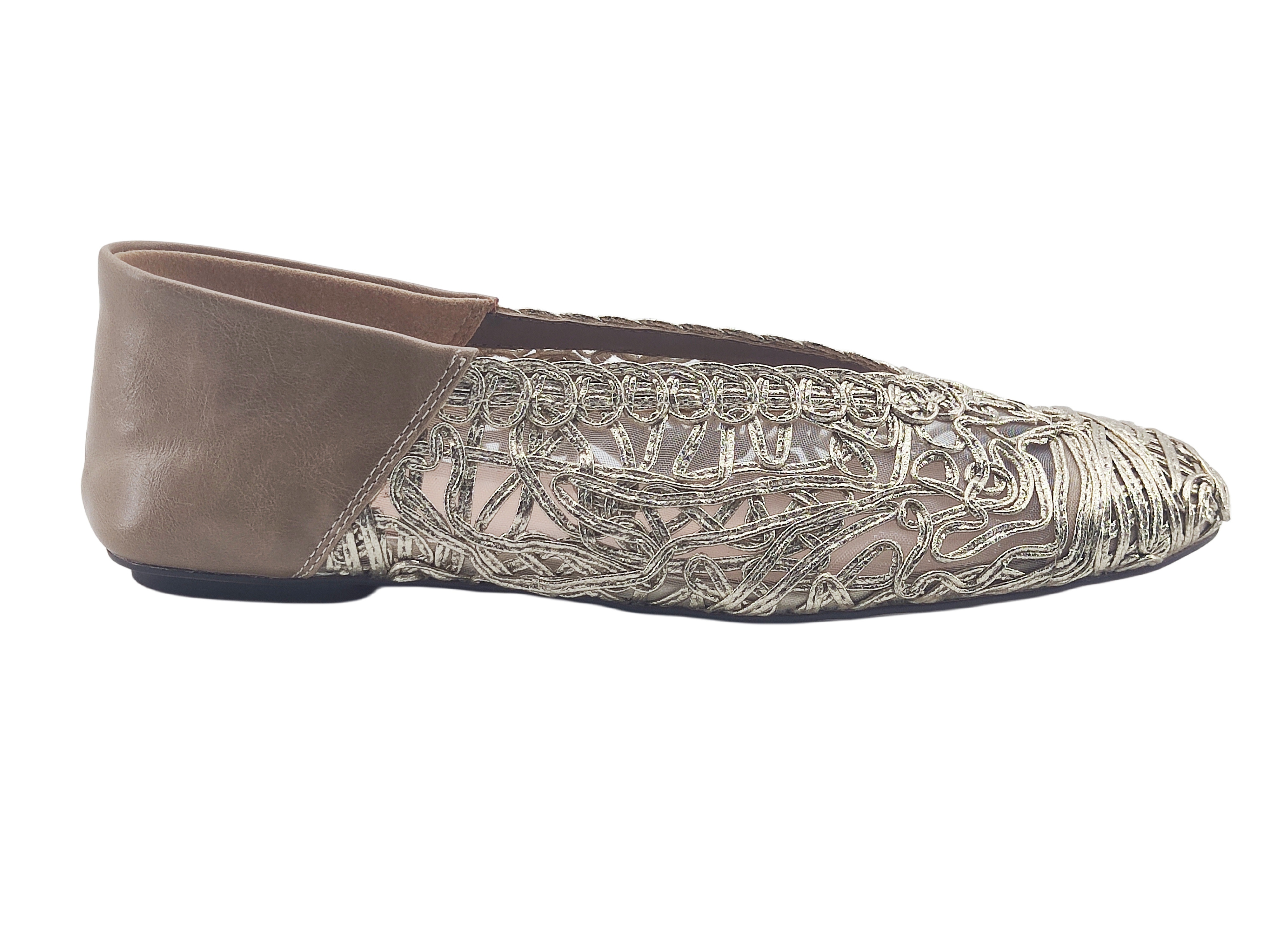 Gold Patchwork Hollow Woven Flats,MY SHOP,Gold Patchwork Hollow Woven Flats