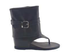 Buckle Thong Mid Calf Sandal Boots,MY SHOP,Buckle Thong Mid Calf Sandal Boots