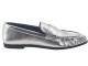 Silver Ruched Metallic Loafers