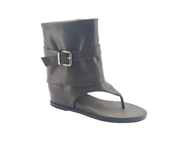 Buckle Thong Mid Calf Sandal Boots,MY SHOP,Buckle Thong Mid Calf Sandal Boots