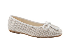 Two-Tone Woven Bow Ballet Flats,MY SHOP,Two-Tone Woven Bow Ballet Flats