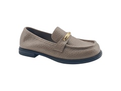Grain Leather Gold Bar Loafers,MY SHOP,Grain Leather Gold Bar Loafers