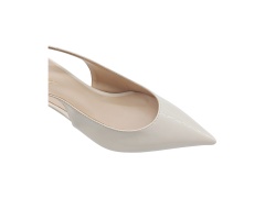 Off White Patent Slingback Pumps,MY SHOP,Off White Patent Slingback Pumps