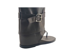 Buckle Thong Mid Calf Sandal Boots,MY SHOP,Buckle Thong Mid Calf Sandal Boots