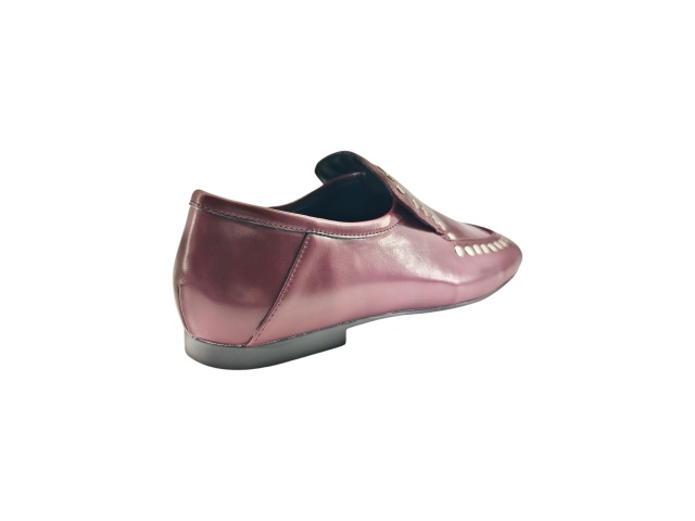Burgundy Studded Leather Loafers,MY SHOP,Burgundy Studded Leather Loafers