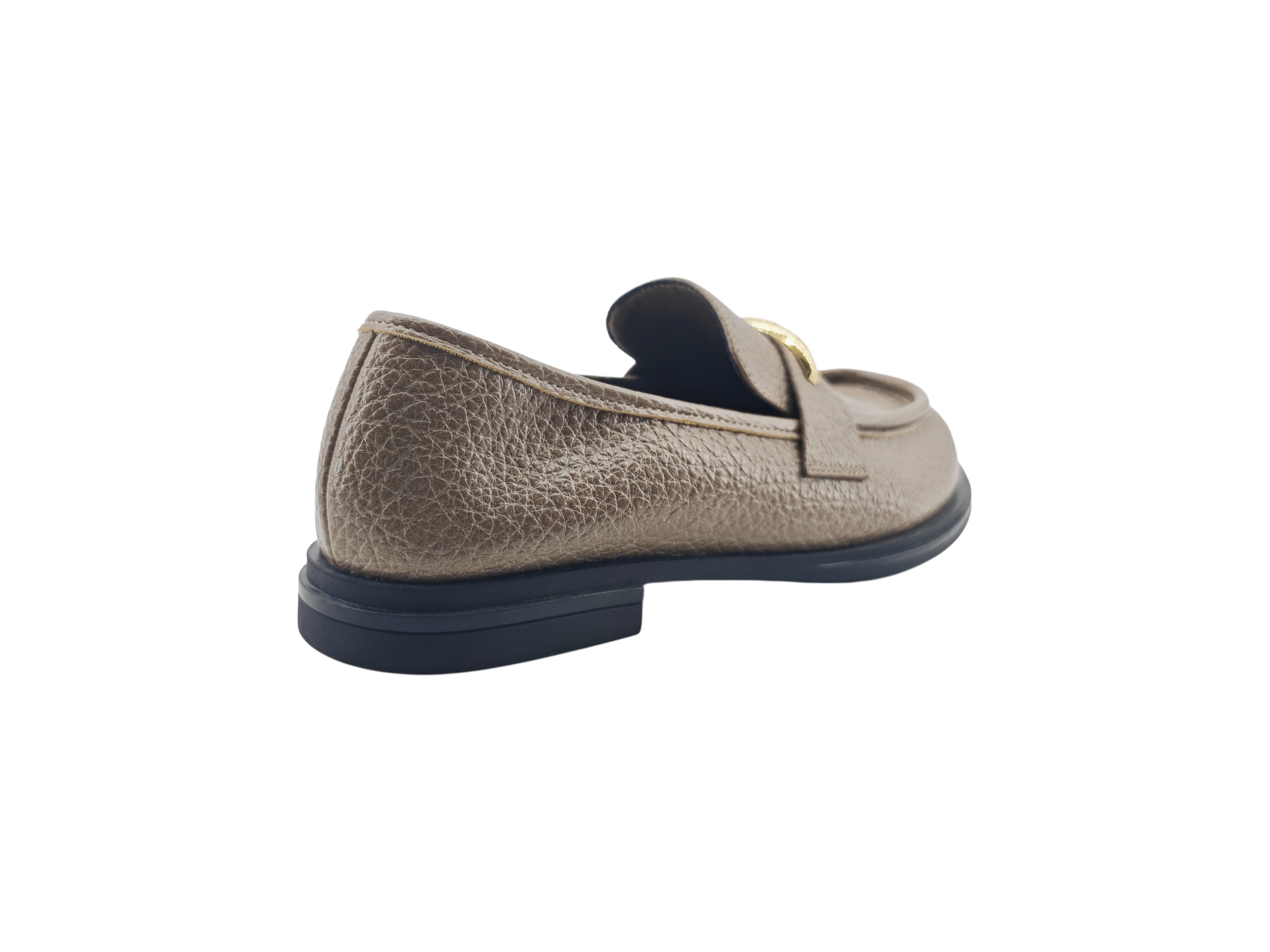 Grain Leather Gold Bar Loafers,MY SHOP,Grain Leather Gold Bar Loafers