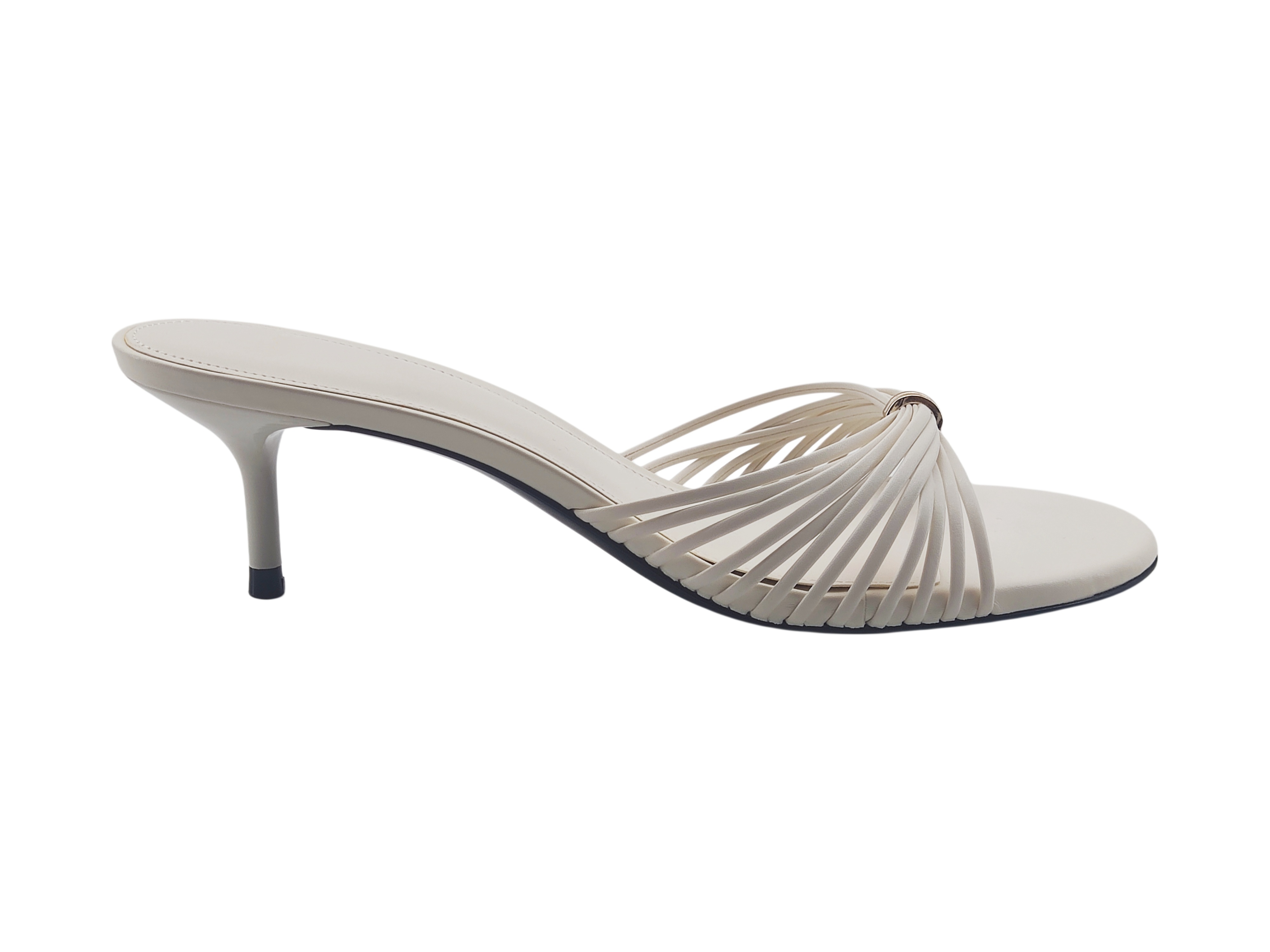 White Strappy Stiletto Slide Sandals,COSMO Footwear,White Strappy Stiletto Slide Sandals