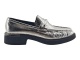 Silver Metallic Ruched Platform Loafers