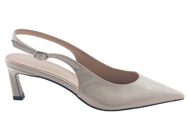 Off White Patent Slingback Pumps,COSMO Footwear,Off White Patent Slingback Pumps