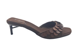 Brown Sequin Square Toe Mules,COSMO Footwear,Brown Sequin Square Toe Mules