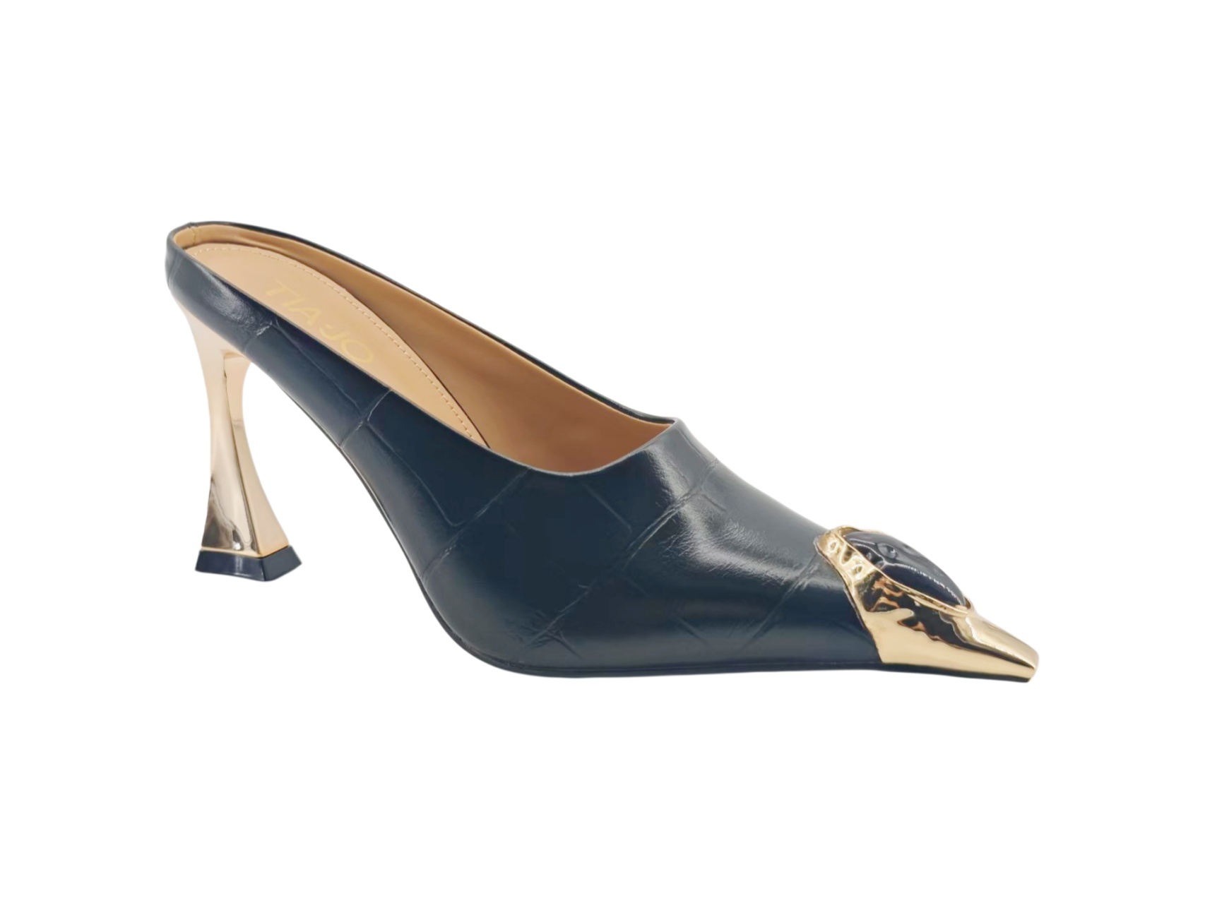 Croc Gold Point Cutout Heel Mules,COSMO Footwear,Croc Gold Point Cutout Heel Mules