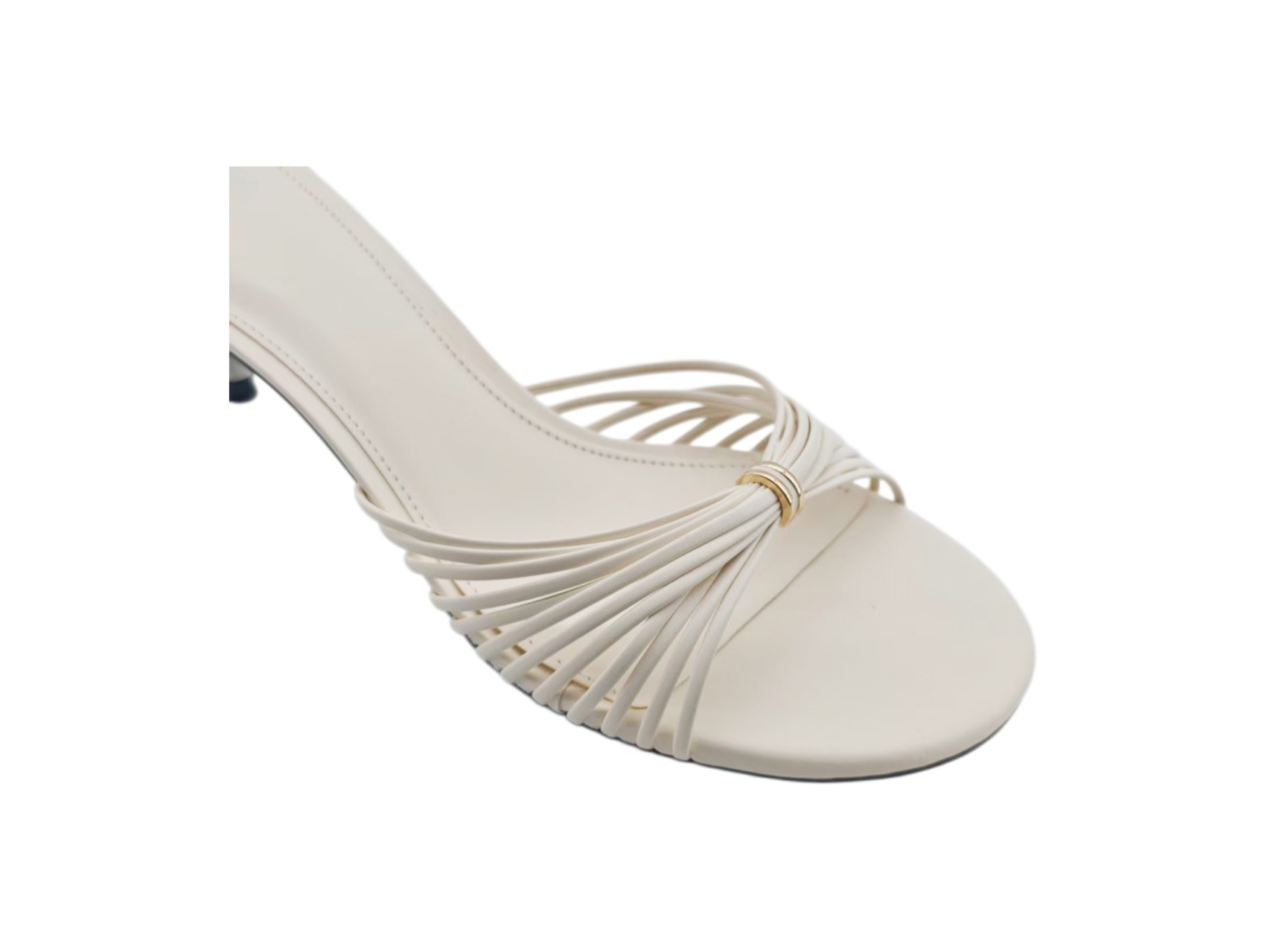 White Strappy Stiletto Slide Sandals,COSMO Footwear,White Strappy Stiletto Slide Sandals