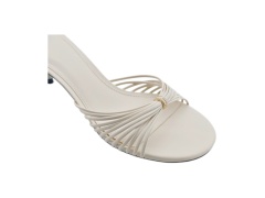 White Strappy Stiletto Slide Sandals,COSMO Footwear,White Strappy Stiletto Slide Sandals