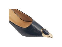 Croc Gold Point Cutout Heel Mules,COSMO Footwear,Croc Gold Point Cutout Heel Mules