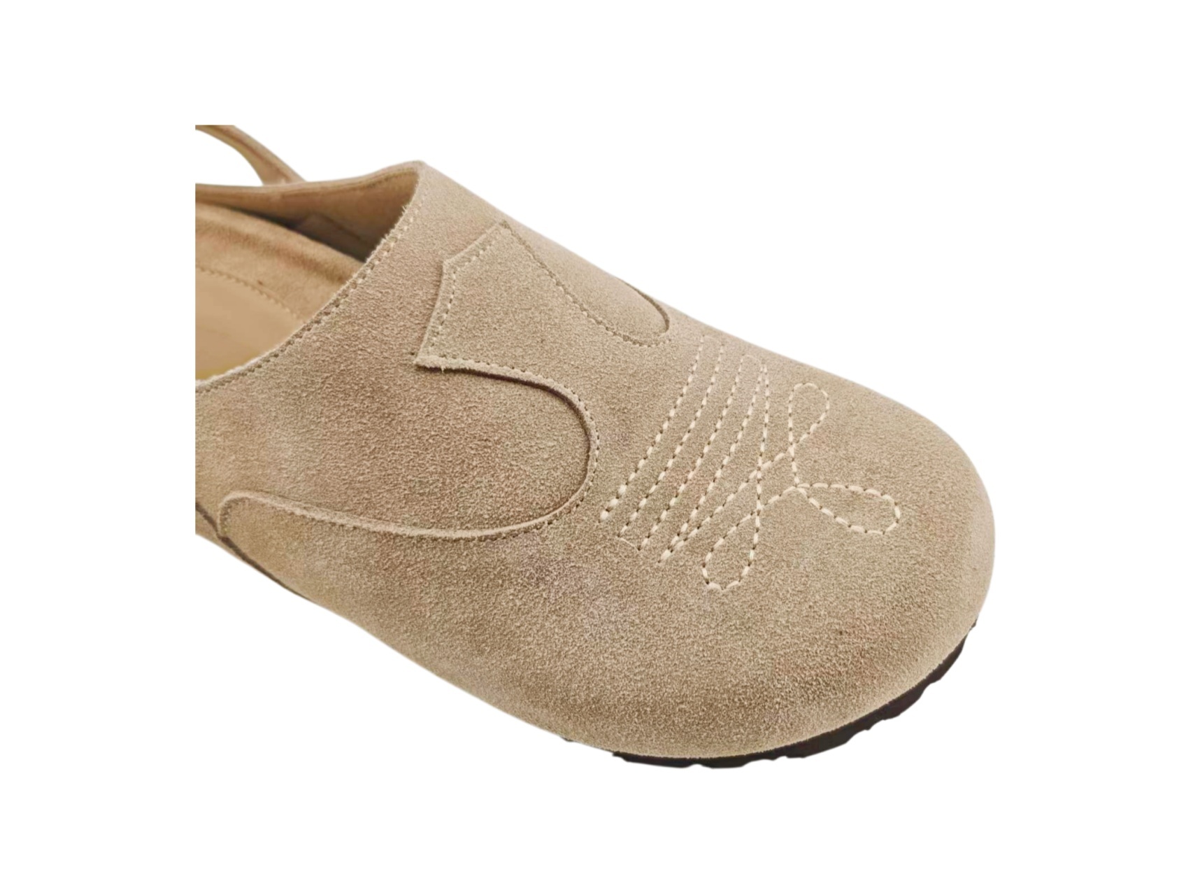 Khaki Suede Slingback Birken Clogs,COSMO Footwear,Khaki Suede Slingback Birken Clogs