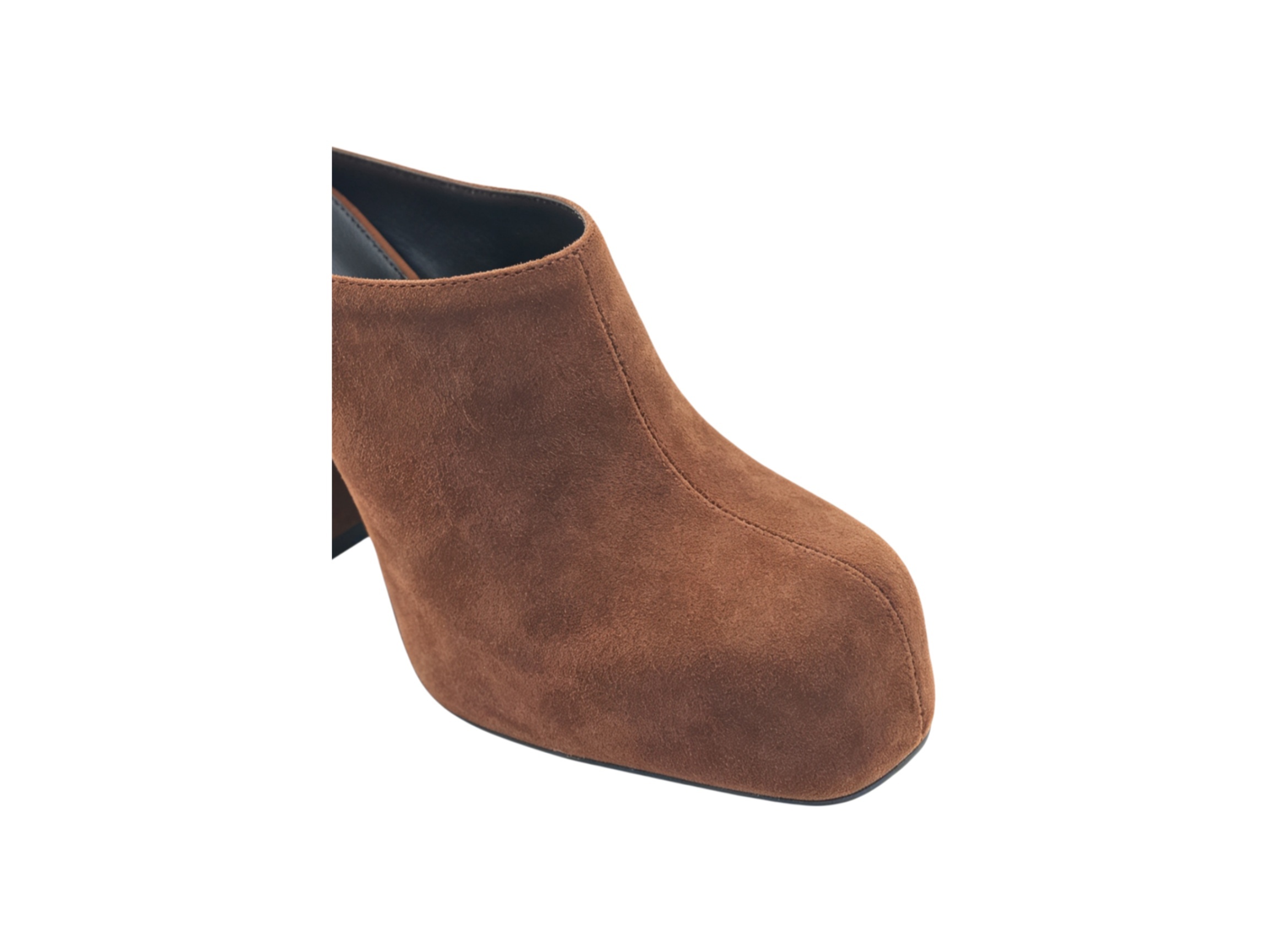 Dark Brown Suede Block Heel Platform Mules,COSMO Footwear,Dark Brown Suede Block Heel Platform Mule Boots