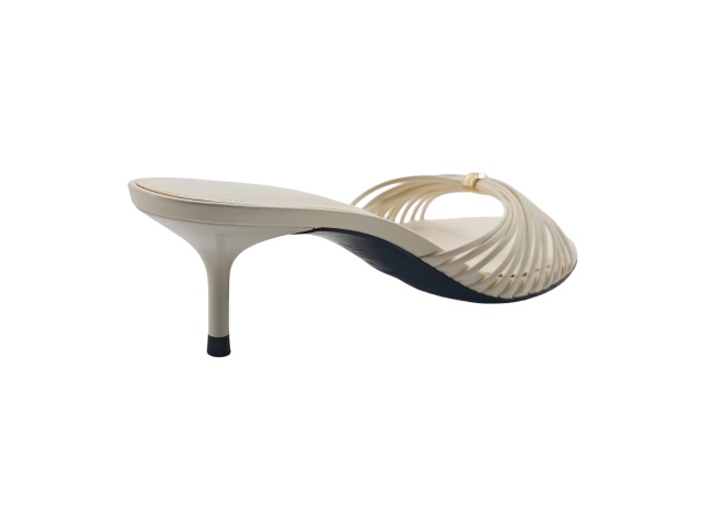 White Strappy Stiletto Slide Sandals,COSMO Footwear,White Strappy Stiletto Slide Sandals