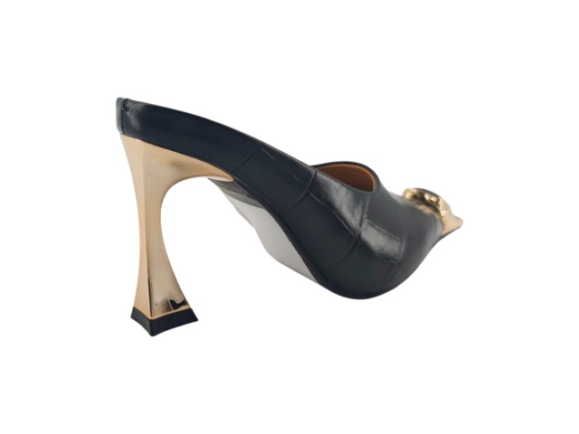 Croc Gold Point Cutout Heel Mules,COSMO Footwear,Croc Gold Point Cutout Heel Mules
