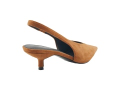 Camel Suede Minimal Pointed Slingbacks,COSMO Footwear,Camel Suede Minimal Pointed Slingbacks
