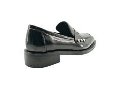 Black Patent Crystal Stud Loafers,COSMO Footwear,Black Patent Crystal Stud Loafers