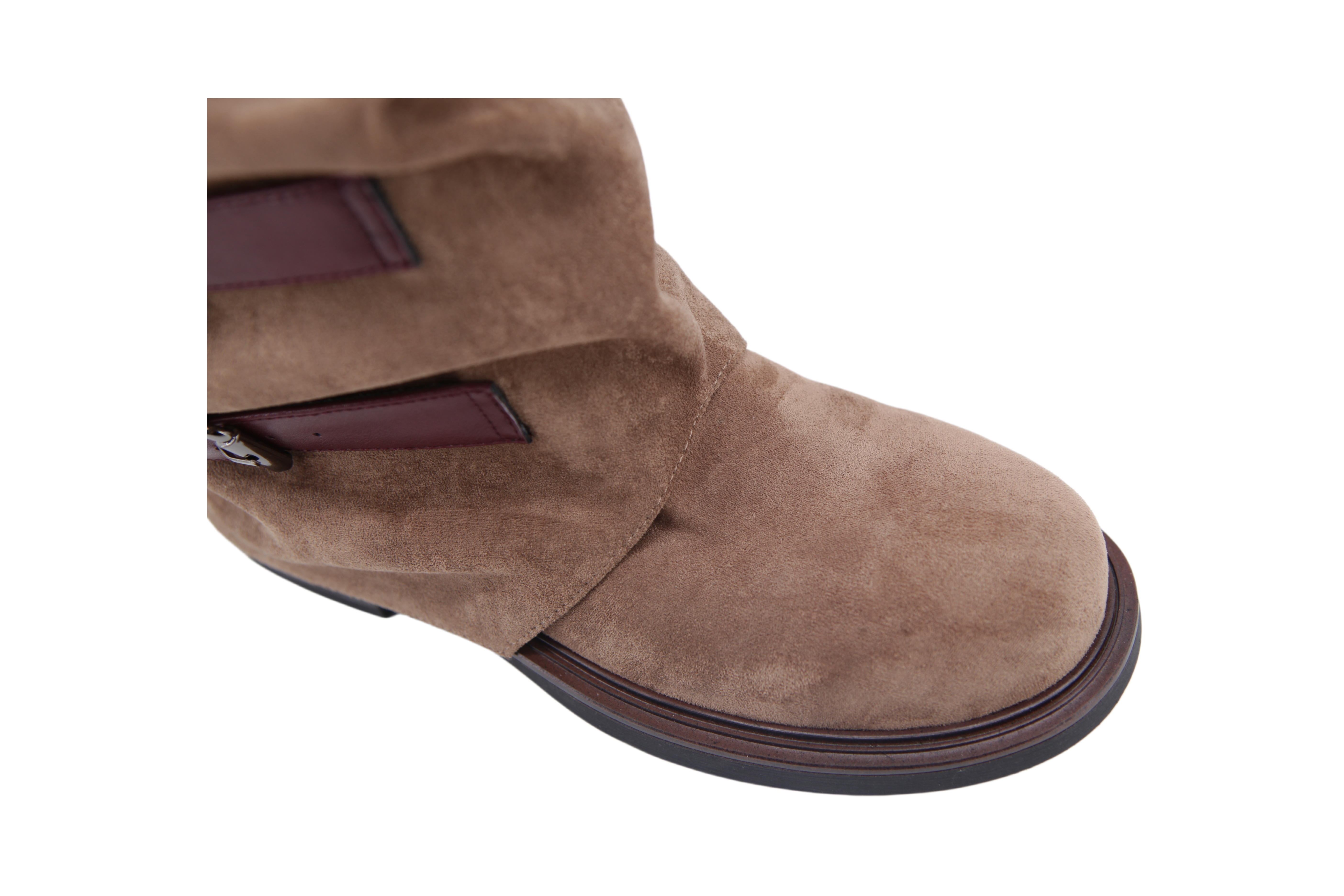 Britta Strap Boot,COSMO Footwear,COSMO Khaki Suede Slouch Tall Boots | Women Fashion Boots